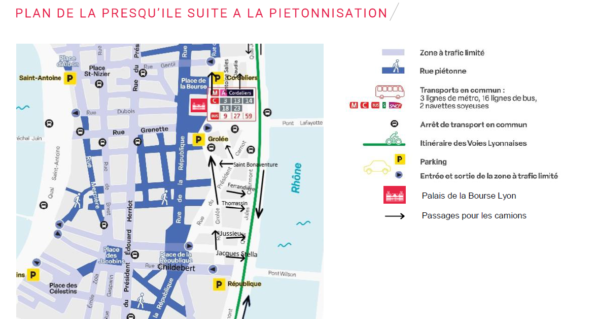 Plan presqu'île Lyon